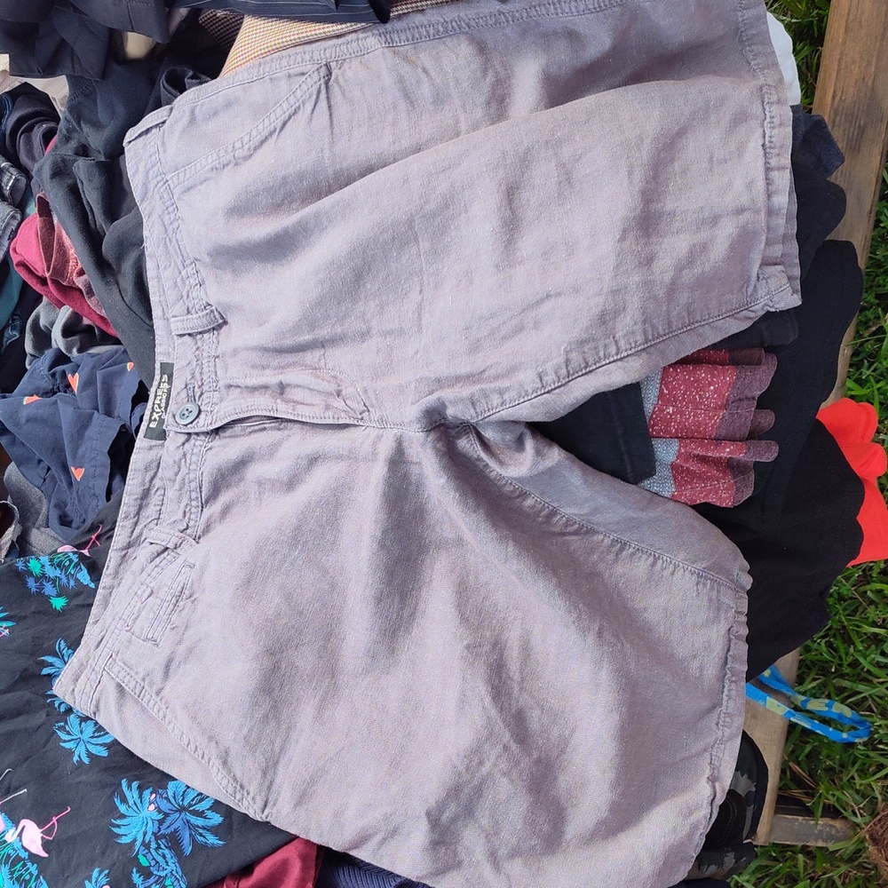 Classic fit express mens grey shorts size 31